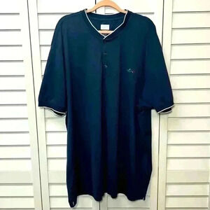 Greg Norman Baseball Collar Micro Pique Shark Polo Size 4XL Navy